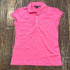 Ralph Lauren sport Bright Pink Polo Tee Womens size large